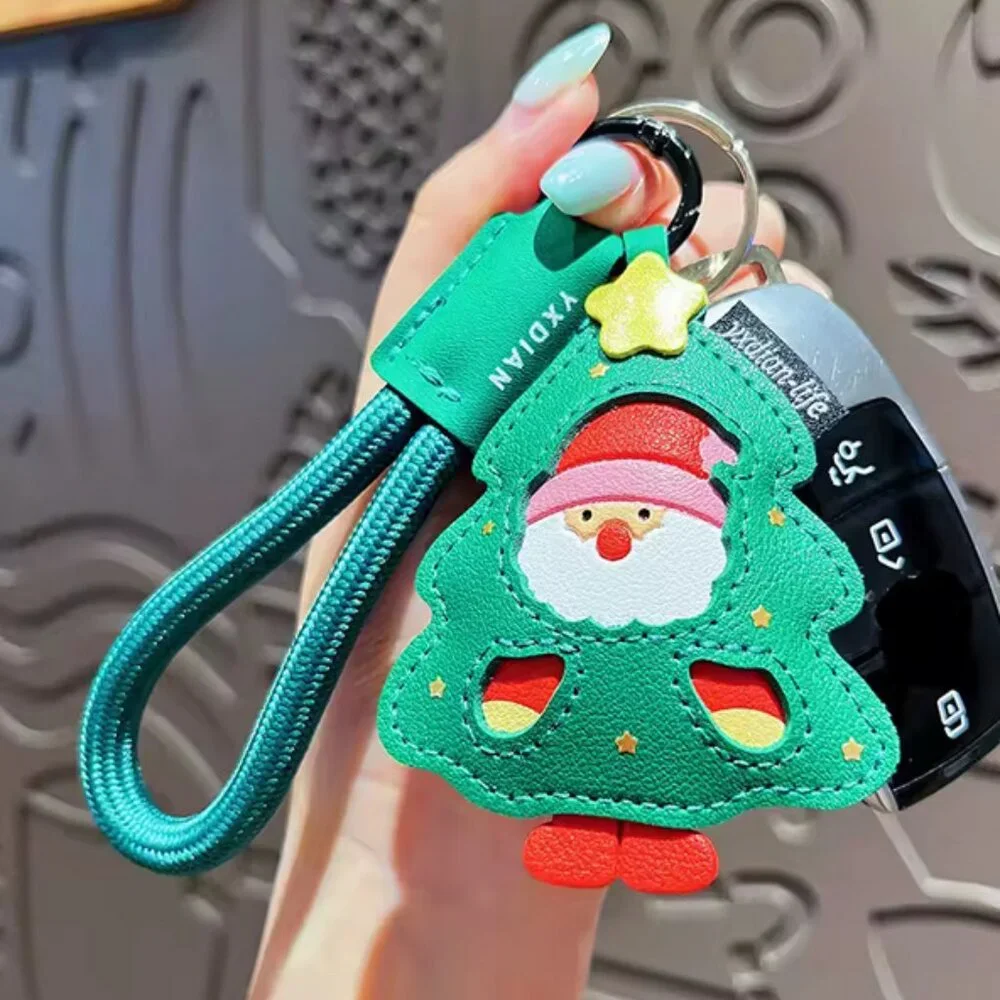 Cute Santa Claus Christmas tree purse charm keychain - Picture 4 of 8